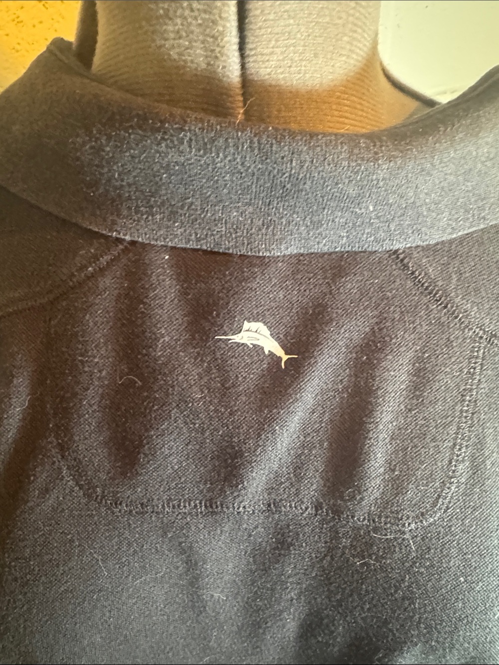 Tommy Bahama Black Short-Sleeve Polo with zipper Placket - Picture 5 of 5